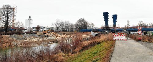 Die Arbeiten rund um den Mangfallkanal schreiten zügig voran. Foto Riediger