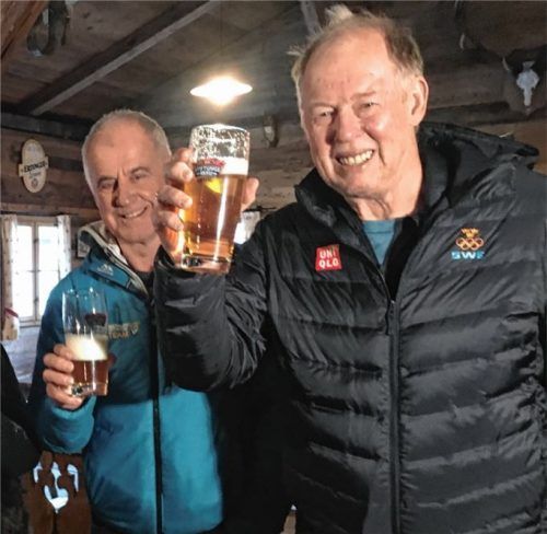 Beim letzten Weltcup in Ruhpolding im Januar 2020: Wolfgang Pichler mit Fritz Fischer.