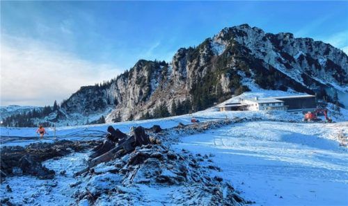 Der Ausbau einer Trinkwasserversorgung und Abwasserentsorgung für den Ortsteil Staffelstein auf der Nordseite der Kampenwand läuft bereits.Foto re
