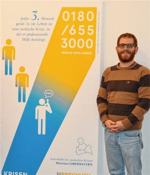 Koordiniert die Einsätze in der Rosenheimer Region: Alexander Scheitz, Gebietskoordinator des Krisendienstes Psychiatrie Region Südost-Oberbayern, kümmert sich um die seelische Unterstützung.Foto Scheitz