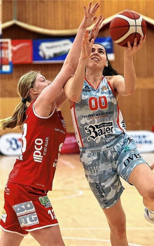 Maggie Mulligan (rechts) erzielte 14 Punkte für Wasserburgs Damen. Foto Butzhammer