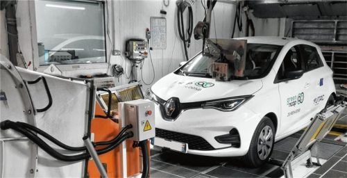 Renault Zoe auf dem Prüfstand: Green-NCAP hat aktuelle Modelle getestet. Foto ampnet/GreenNCAP
