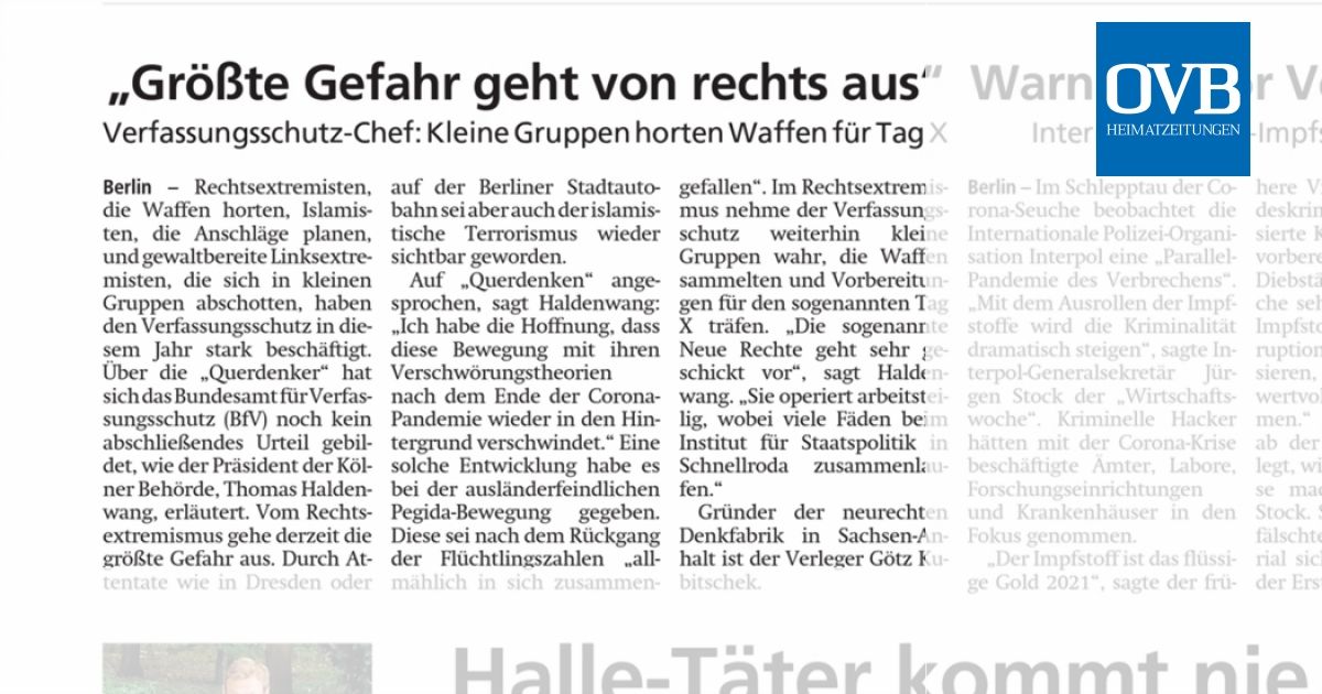 „Größte Gefahr geht von rechts aus“ - OVB Heimatzeitungen