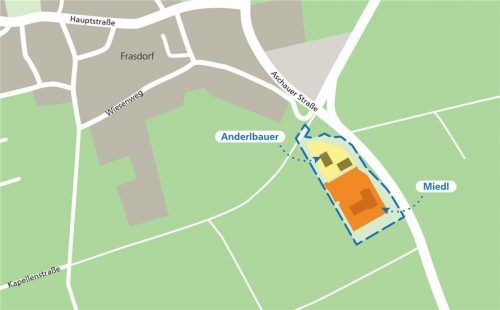 Am südlichen Ortsausgang von Frasdorf plant die Bäckerei Miedl, ein Café zu eröffnen. Auch ein Regionalmarkt desAnderlbauern ist angedacht. Ob es dazu kommt, müssen die Bürger entscheiden. Klinger