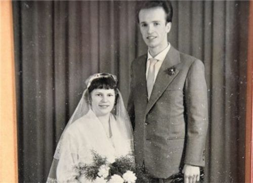 Das Hochzeitsbild aus dem Jahr 1955. Das Paar hat sich auf dem Rosenheimer Herbstfest kennengelernt.