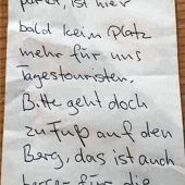 Kuriose Bitte an Einheimische