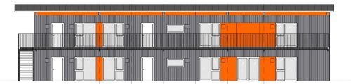 So soll die neue Einrichtung an der Grubholzer Straße von Osten her aussehen. Im September soll sie fertig sein. Würfel Architekten