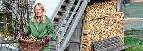 Auch Holzeintragen gehört zur täglichen Arbeit von Isolde Weyerer. Um den Betrieb professionell aufzustellen, hat sie eine Zusatzausbildung abgeschlossen. Foto Hötzelsperger