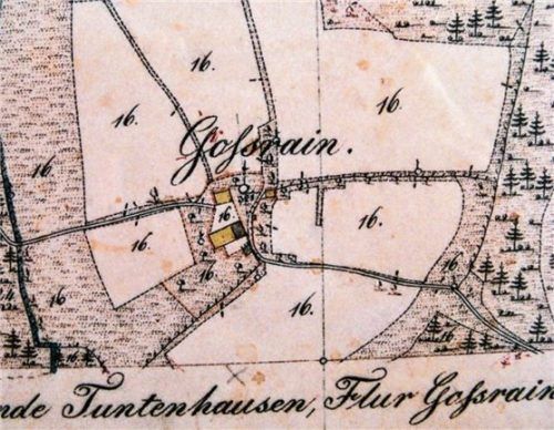 Auf alten Karten ist der Name Goßrain zu lesen. Höfer
