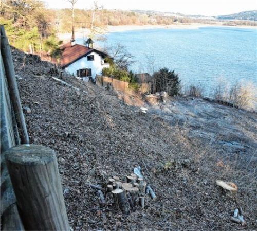 Das steile Grundstück des Fischerstüberls soll so modelliert werden, dass die Hangrutschgefahr minimiert wird. Foto Schlecker