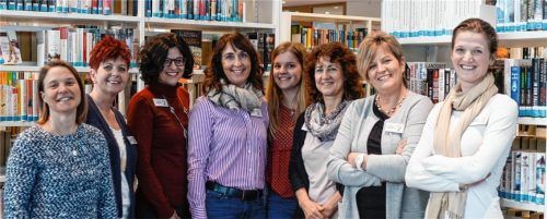 Das Team der Stadtbücherei Kolbermoor (von links): Sabine Bruckschlegel, Kerstin Hellmann, Andrea Sondhauß, Tatjana Feuerer, Theresa Glas, Romana Edinger, Leiterin Gudrun Holzhauser und Sabrina Eickmann.