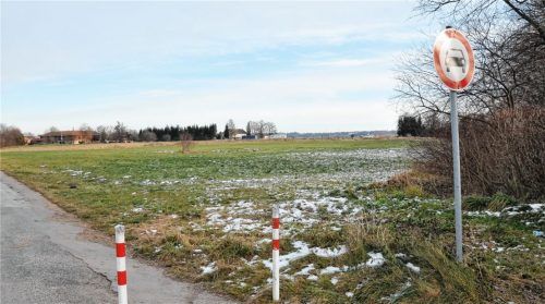 Urbanes Gebiet statt Wiese: Auf der Fläche westlich der Westerndorfer Straße soll ein Nahversorgungszentrum entstehen. Auch Einzelhandel, Bildungseinrichtungen und Wohnungen könnten hier einen Platz finden. Foto Schlecker