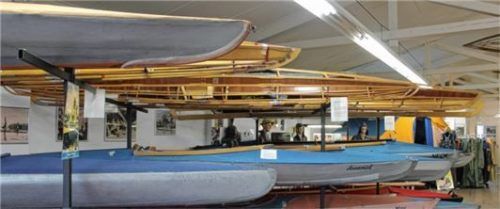 Vom ersten Faltboot bis zum ausgereiften Modell: Das Museum dokumentiert die Geschichte der Faltboote.