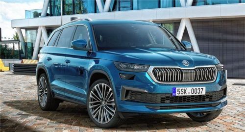 Auffällig am neuen Kodiaq ist unter anderem der mächtige Hexagonal-Kühlergrill. Foto ampnet/Skoda