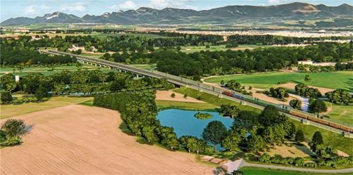 Drüber statt drunter: Die Bahn gibt wegen technischer Probleme bei Langenpfunzen beim Brenner-Nordzulauf einer Brücke über den Inn den Vorzug. Foto /Animation Bahn