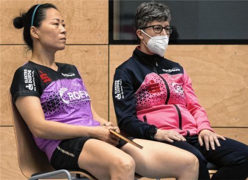 Geschlagen: Kolbermoors Fu Yu und Trainerin Krisztina Toth mit leerem Blick. Foto Marco Steinbrenner