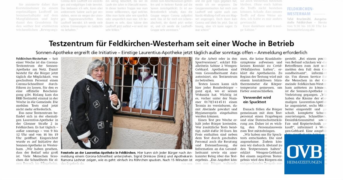 Testzentrum für Feldkirchen-Westerham seit einer Woche in Betrieb - OVB ...