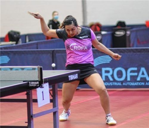 Yuan Wan rutscht in den Finalspielen in das untere Paarkreuz bei Kolbermoor.Foto Gerhard ERlich