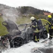 Mini Cooper brannte aus
