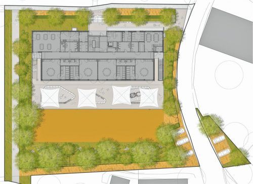 Die Planungsskizze für die Sonnensegel der Kindertagesstätte Katharina. Foto Stefan J. Hierl