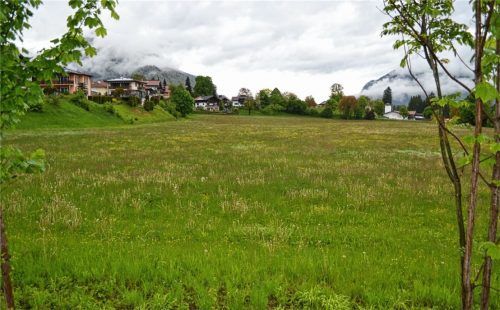 Noch ist das „Gschwendtnerfeld“ als „Fläche für Landwirtschaft“ ausgewiesen. Um mit den Planungen einer Nahversorgungsstruktur in Oberaudorf voranzuschreiten, muss der Flächennutzungsplan geändert werden. Foto Lotter