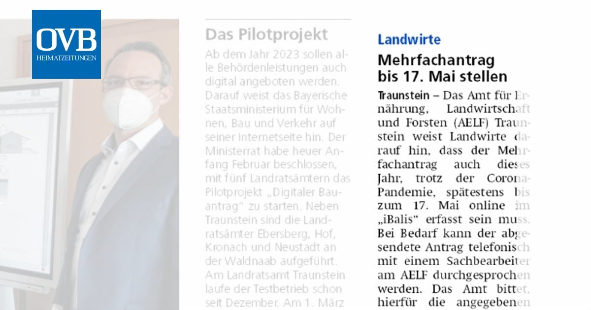 Mehrfachantrag Bis 17 Mai Stellen OVB Heimatzeitungen