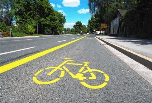 Das Fahrrad-Symbol zeigt: Hier ist ab sofort Platz fürs Rad.