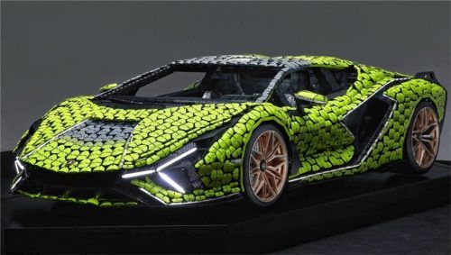 In Originalgröße nachgebauter Lamborghini Sián FKP 37 aus Lego. Foto Auto-Medienportal.Net/Lamborghini