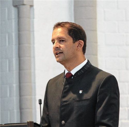 „Nicht nur als Oberbürgermeister, sondern als Christ“: Andreas März bei seiner Kanzelrede. Foto Schlecker