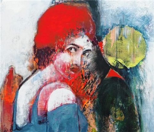 Rot ist die prägende Farbe für die aktuellen Arbeiten von Roswitha Strahl. re