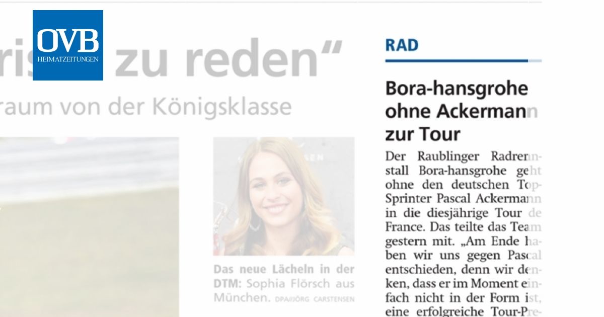 Bora-hansgrohe ohne Ackermann zur Tour - OVB Heimatzeitungen