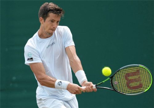 Der Slowene Aljaz Bedene ist die Nummer eins der Rosenheimer Bundesligamannschaft. Die Nummer 64 der Welt wird am Freitag im Heimspiel gegen Düsseldorf für die Sechziger aufschlagen. Foto  dpa-Bildfunk