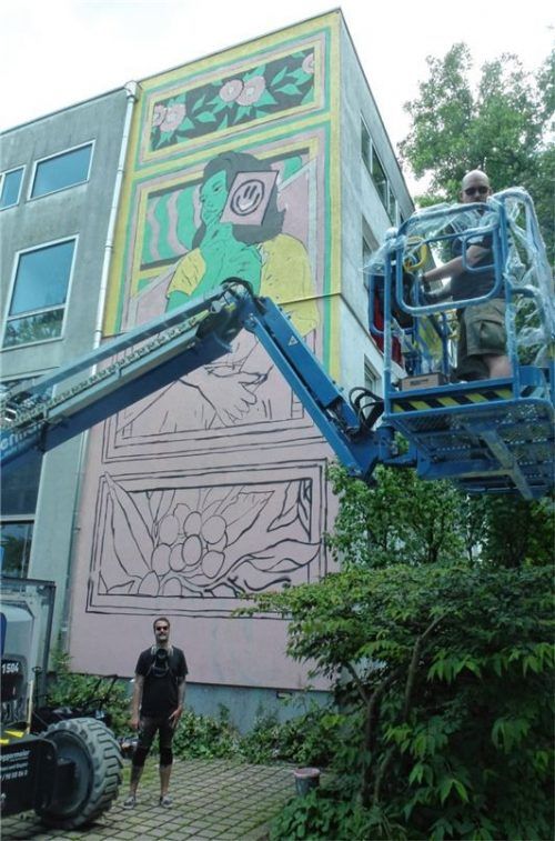 Die ATE-Crew arbeitet am Sozialrathaus: Simon Schacht und Christian Schlosser. Fotos Friedrich