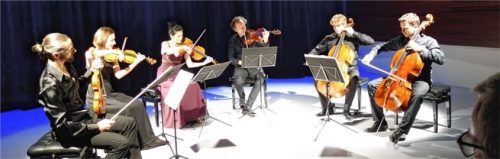 Schufen ein fein ausdifferenziertes Klangerlebnis: die Musiker des Mariko-Hara-Haselsteiner-Sextetts. Foto Füchtner