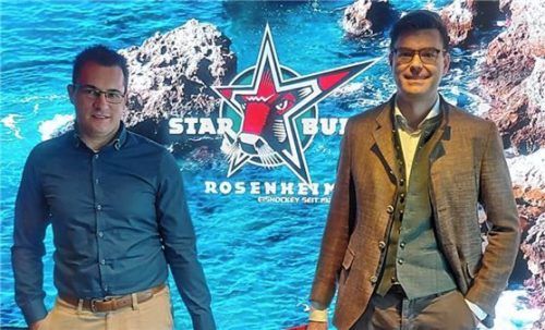 Sehen große Chancen in ihrer Partnerschaft: Daniel Bucheli (links) von den Starbulls und Lorenz Stiglauer von Flötzinger. Foto Starbulls