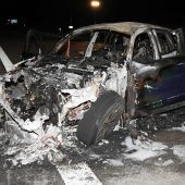 BMW brennt nach Unfall auf A 95 aus