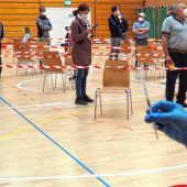 Reger Andrangbei Impfaktionin der Badria-Halle