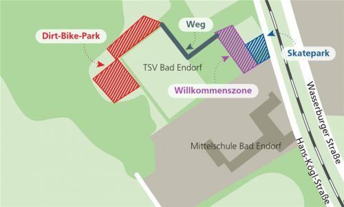 Das vorläufige Konzept, das der Arbeitskreis Skatepark und Dirt-Bike-Park erarbeitet hat. Klinger