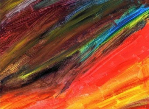 Eines der zahlreichen Kunstwerke, das am Freitag auf die Hausfassade projiziert werden soll. Das Werk von Moritz Böcklein ist während des Acrylmalkurses entstanden. Foto re