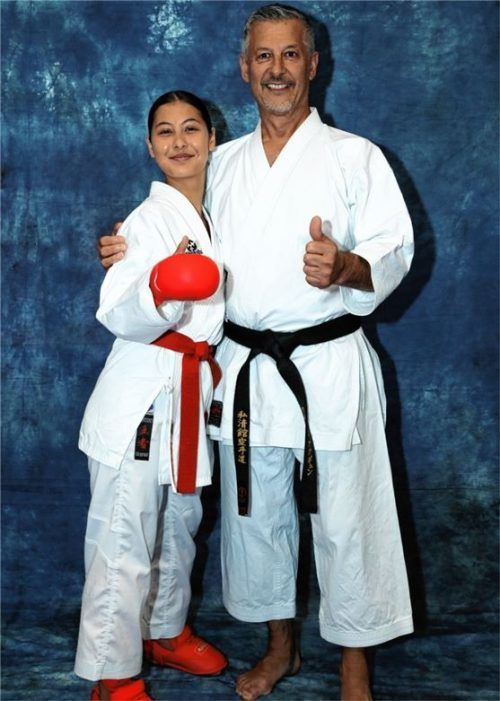 EM-Teilnehmerin Alexandra Wolf und Sensei Adnan Akgün vom Team Asia Sports. Foto Privat