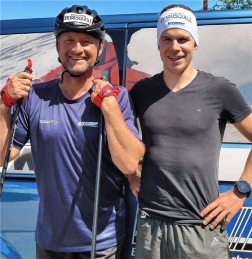 Ihre erfolgreiche Zusammenarbeit ist zwar nun beendet, dennoch sind der neue leitende Jugendtrainer am Stützpunkt Thomas Schöpf (links) und sein Vorgänger Fabian Heibler zuversichtlich, was den heimischen Langlauf-Nachwuchs betrifft. Foto privat