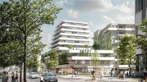 Neues Gesicht für die Wittelsbacherstraße: Dort, wo sich im Moment noch das Wirtshaus „Zur Brez‘n“ und das Kundendienstbüro einer Versicherung befinden, soll neuer Wohnraum geschaffen werden. Foto Leupold Brown Goldbach Architekten (2)/Schlecker.