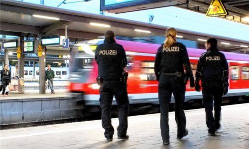 Rund 40 Beamte mit zwei Diensthunden begleiteten letztlich in einem anderen Zug die 40 Bayernfans nach München zum Hauptbahnhof. Dort zerstreute sich die Fangruppe ohne weitere Auffälligkeiten in Richtung Taxistand, Stadtgebiet sowie U- und S-Bahn.Foto  BUndespolizei