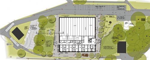 Der aktuelle Planungsentwurf des Architekturbüros SRW-Plan München für die Sporthalle in Aschau.Foto re