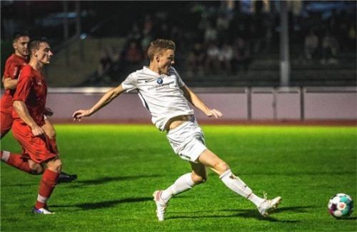 Luca Wagner erzielte zwei Treffer für den TSV Wasserburg II im Spiel gegen Kolbermoor.Foto John Cater