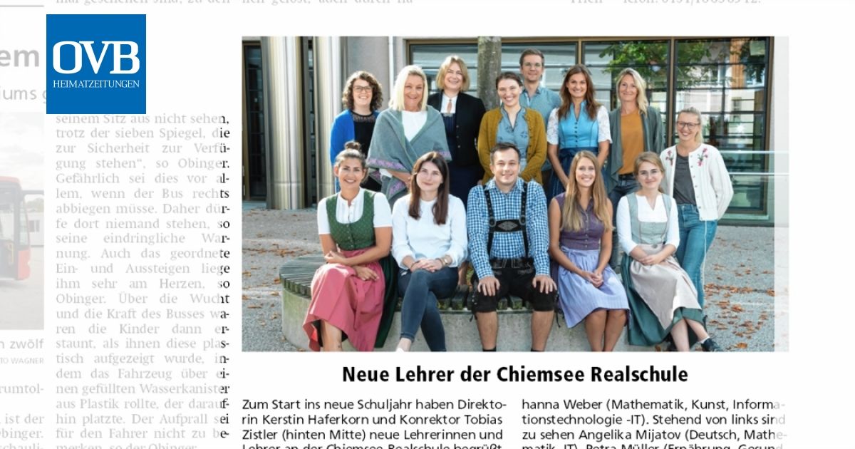 Neue Lehrer Der Chiemsee Realschule Ovb Heimatzeitungen