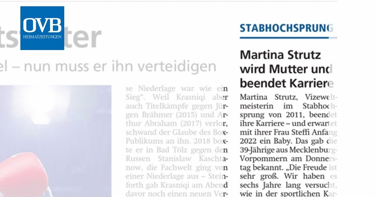 Martina Strutz wird Mutter und beendet Karriere OVB Heimatzeitungen