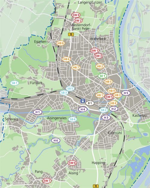 Eine Übersicht über die Baustellen und Bauarbeiten, die momentan in der Stadt Rosenheim laufen. Klinger