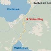 Steinschlag am Kesselberg: Sperrung bis Dienstag