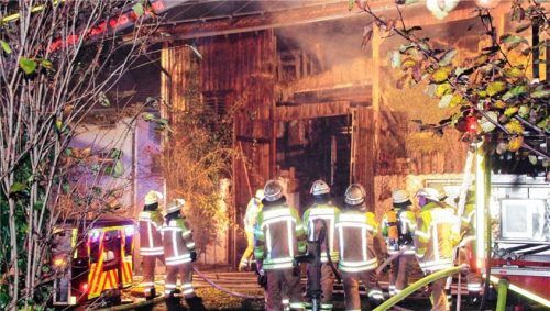 Ein Übergreifen auf das Wohnhaus konnte verhindert werden. Die Rinder konnten gerettet werden.Fotos  Reisner